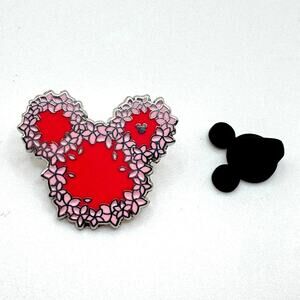 SDR Flower Garland Wreath Pink Red Mickey Head 2017 Hidden Mickey Disney Pin